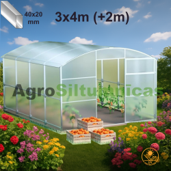 FLORISTA/TAISNSIENU arkveida polikarbonāta siltumnīca  3x4m ar polikarb. 4mm