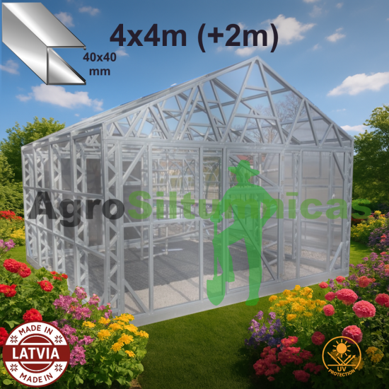 PROFI SILTUMNĪCA 4x4m ar polikarbonātu 4mm.