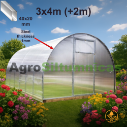 SILTUMNĪCA TITANS 3x4m( metāls 1mm)  ar polikarbonātu 4mm